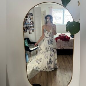 Floral Maxi Dress with Spaghetti Straps - Large